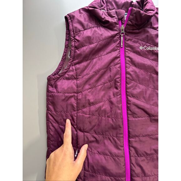 Columbia Omni Heat Light Vest YOUTH Size M Purple plum Full Zip Pockets - Picture 8 of 13